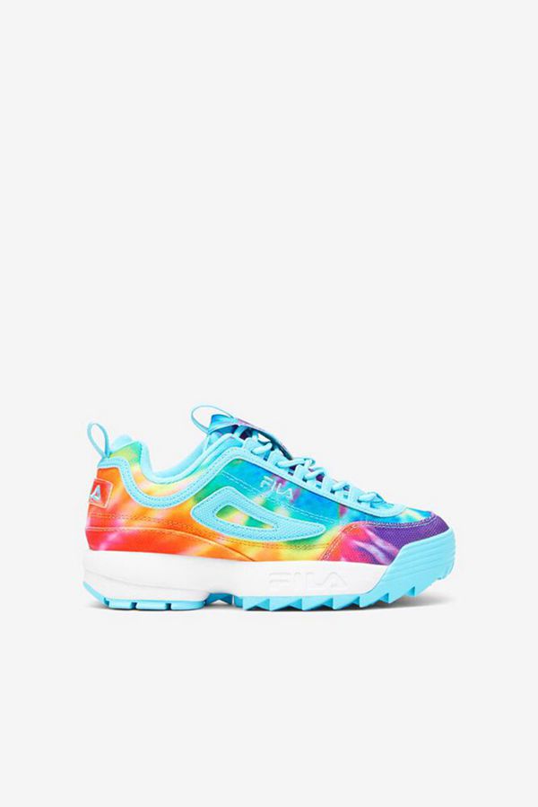 Tênis Fila Rapaz Multicoloridas/Azuis/Branco - Fila Little Disruptor 2 Tie Dye Outlet Portugal,NMJZ-